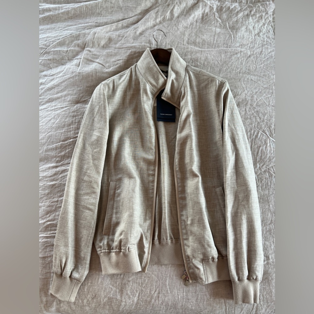 Thom Sweeney Linen Bomber Jacket